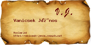Vanicsek János névjegykártya