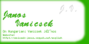 janos vanicsek business card